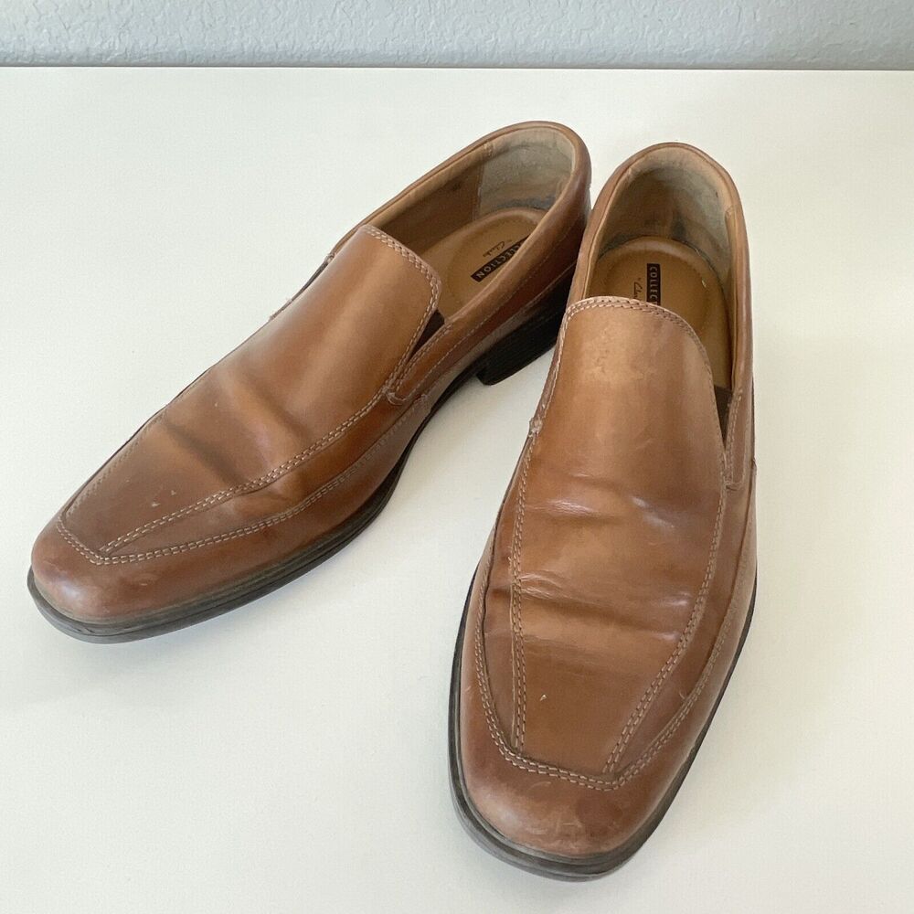 Clarks Collection Tilden Free Men's Dress Loafers Shoes Size 9.5 M Brown Leather